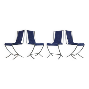 Set de 4 chaises en velours
