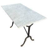 60s Parisian cast iron and marble bistro table