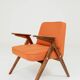 Scandinavian orange papaya wool armchair 1960