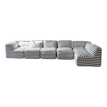 Striped modular sofa