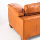 Three-seater sofa in cognac-colored leather produced by De Sede. Model DS-17/123, Switzerland, 2000s