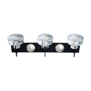 3 bougeoirs en verre dépoli sur
