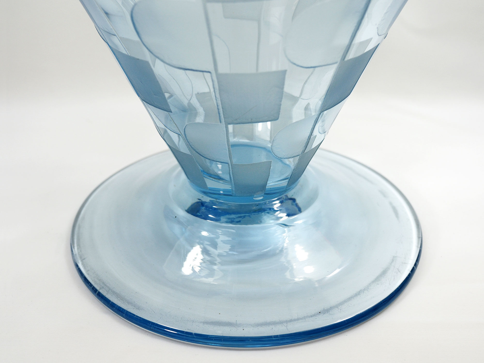 French art deco large conic glass vase, 1920