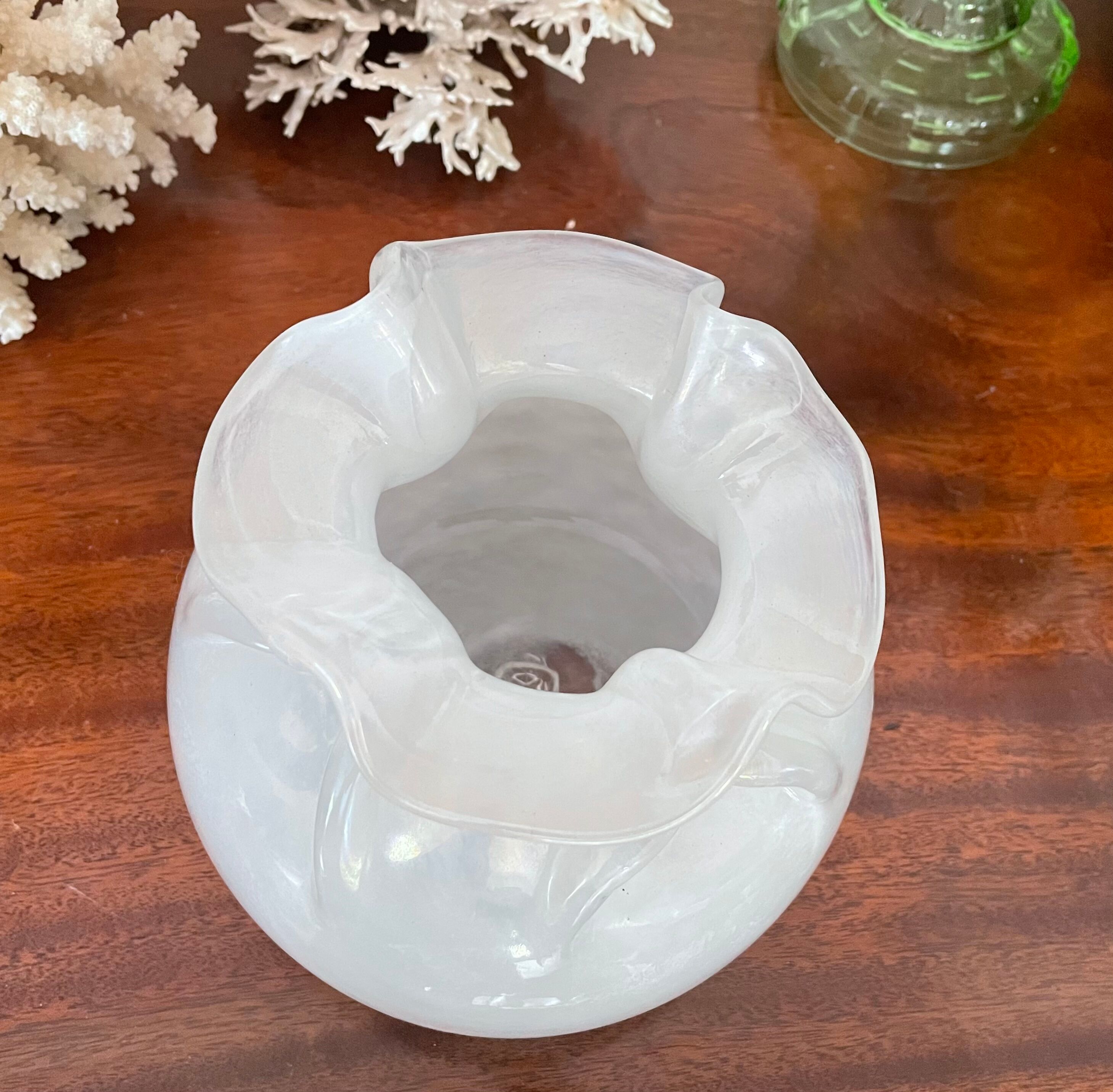 handmade blown glass ball vase Maure Vieil