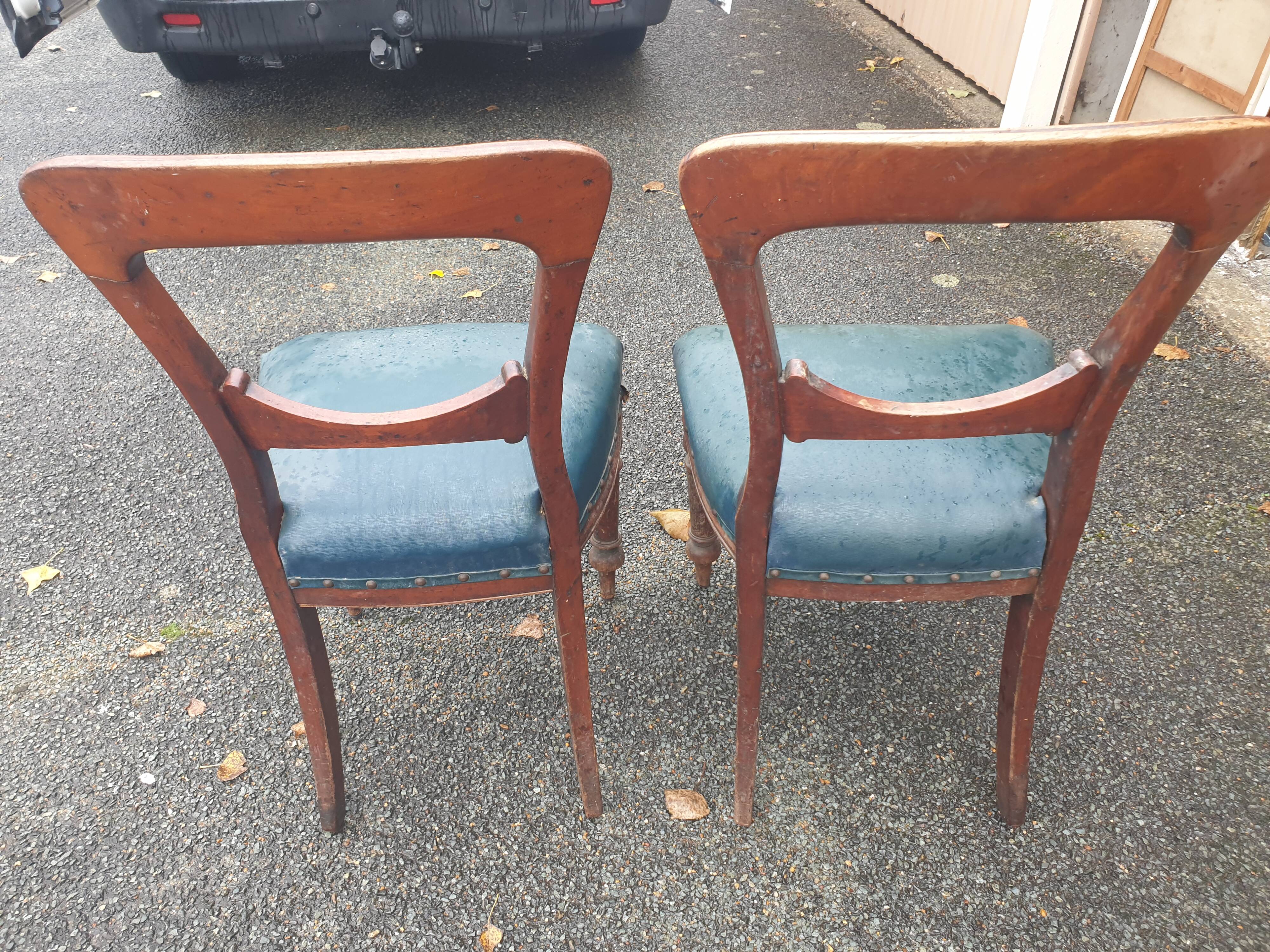 Pair of 19th century Restoration period armchairs