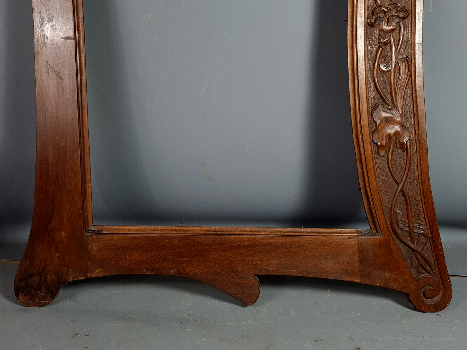 Art Nouveau frame carved wood 73x60 cm, foliage 55.5x36 cm for mirror SB
