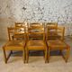 6 Regain House chairs - Elm and straw - 1980 - Vintage - Brutalist