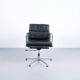SOFT PAD CHAIR EA 217 EAMES BLACK LEATHER HERMAN MILLER PUBLISHED BY ICF 1970s