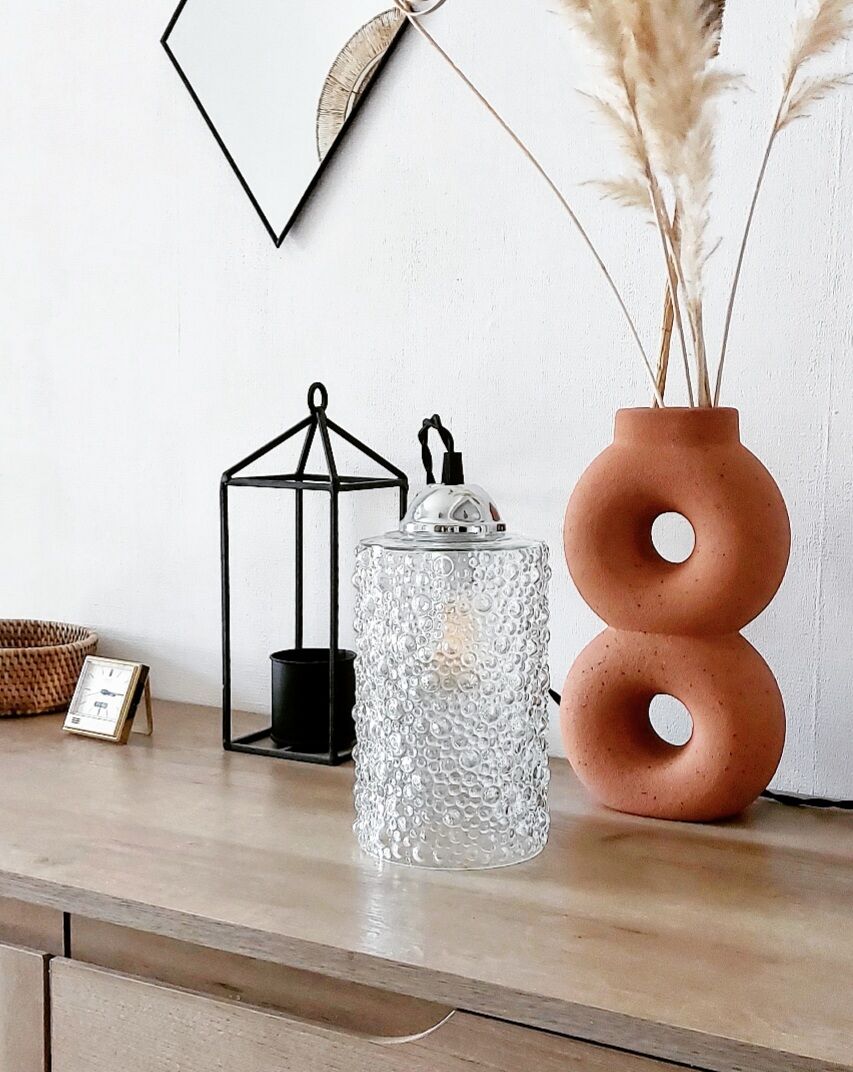 Vintage bubble glass lamp