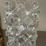 Vintage vase in molded glass and glass paste