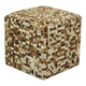 Vintage Square Pouf Goat Leather Patchwork Mosaic Pattern