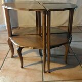 pedestal table, walnut side table