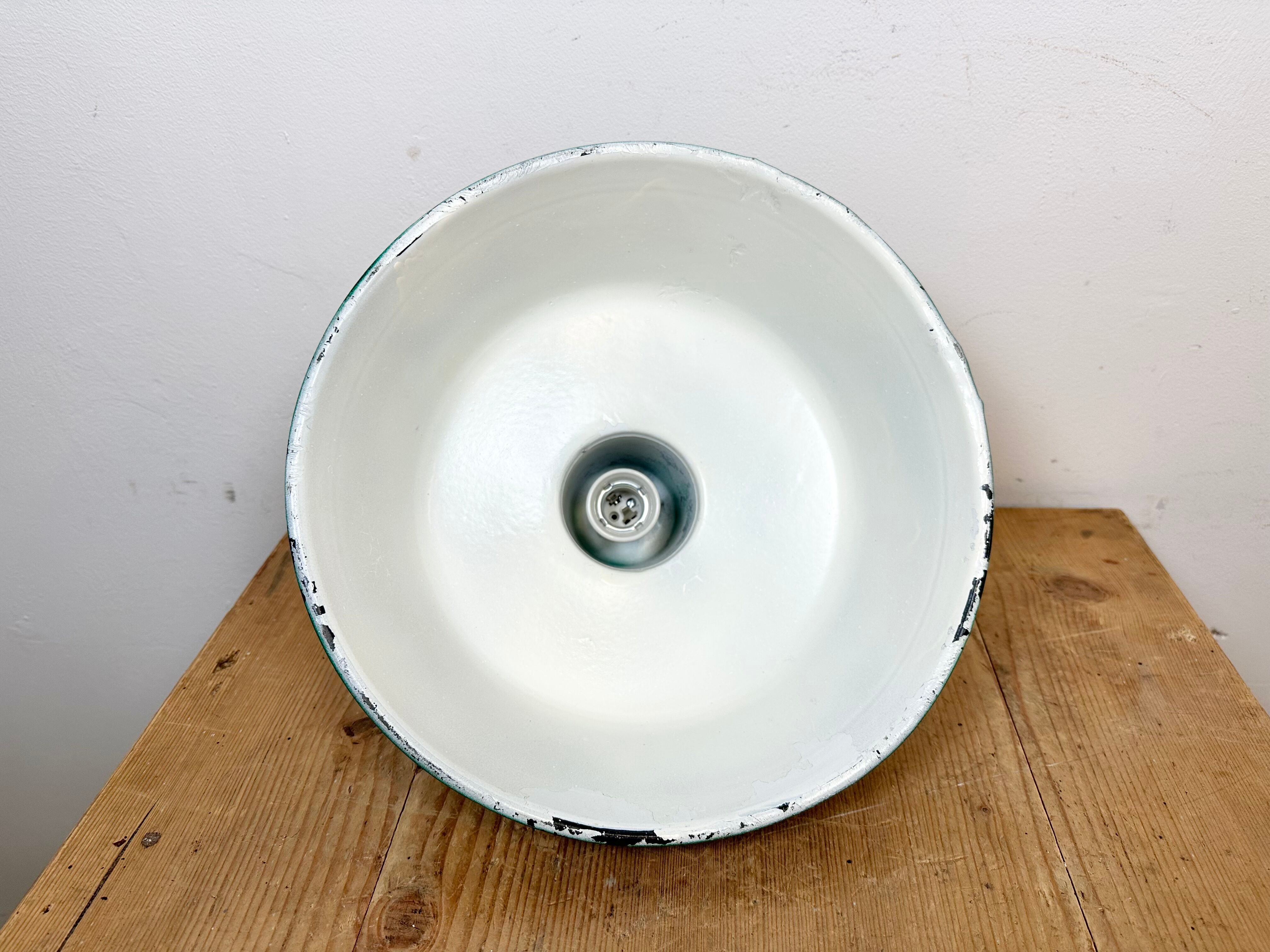 Green Industrial Factory Pendant Lamp, 1960s