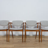 Mid Century Teak Model 42 Dining Chairs by Kai Kristiansen for Schou Andersen, 1960s, Set of 4