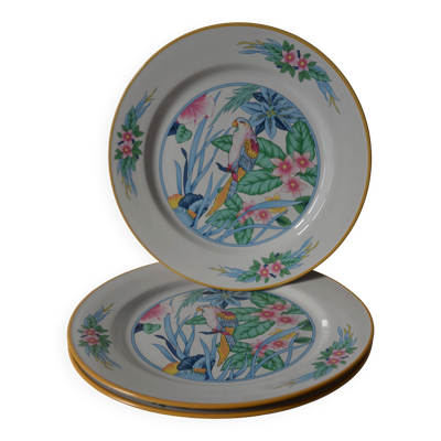 3 assiettes S 951 ''oiseau de paradis'' Japon