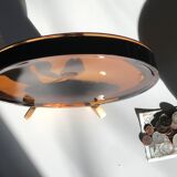 Empty vintage amber glass pocket