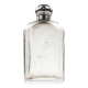 Art Deco hip flask, crystal, France, 1930s