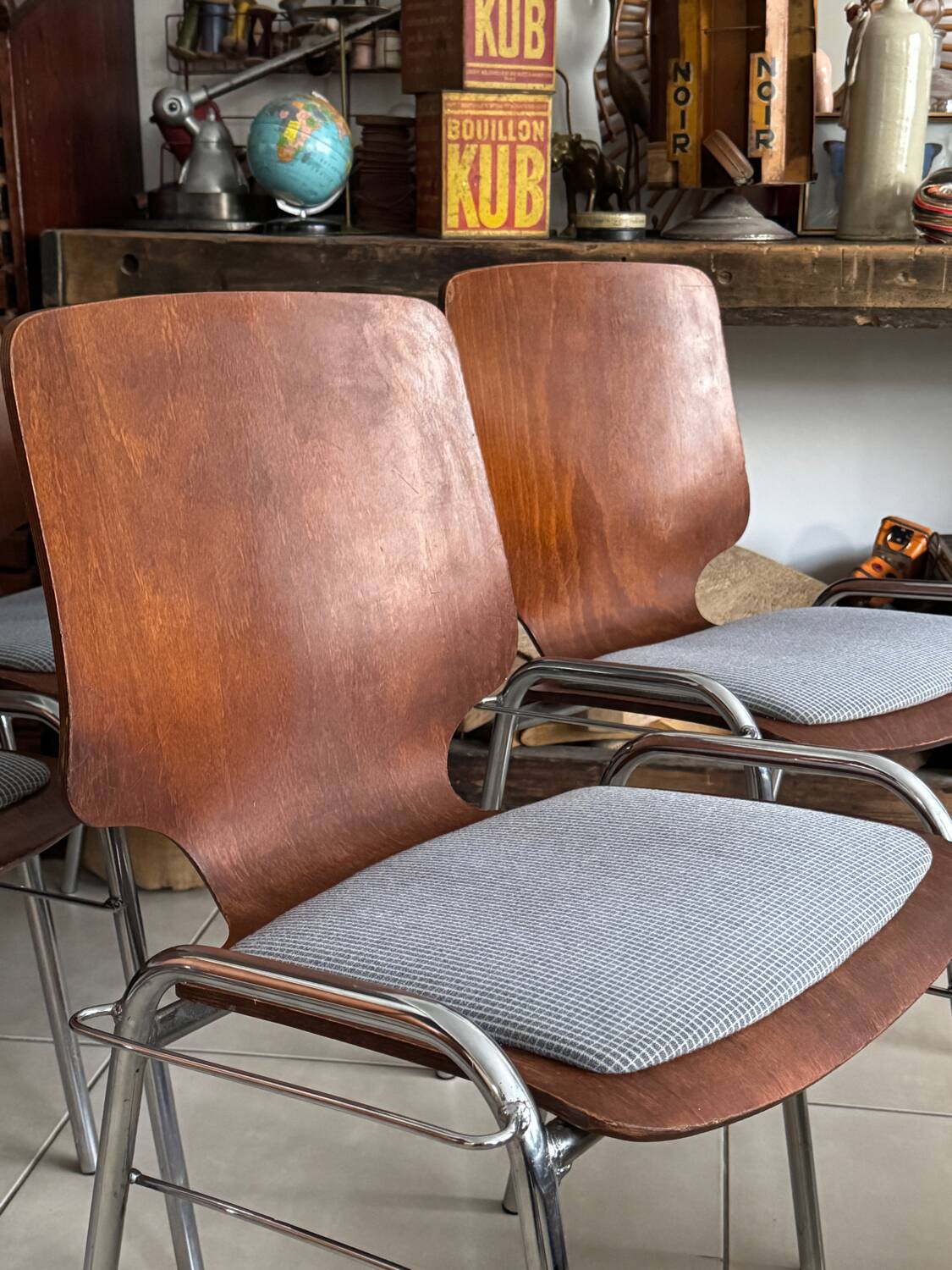 Lot de 4 chaises Pagholz vintage
