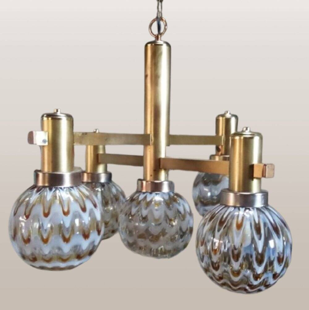 Vintage Italian chandelier in the style of Gaetano Sciolari, 1970s