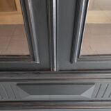 Old 2-door bookcase with black patina