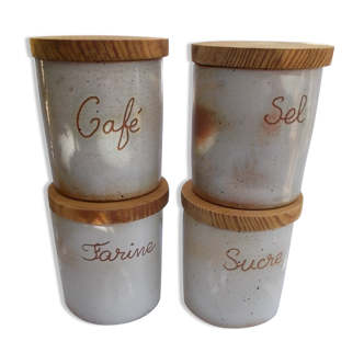 Set of  4 stoneware pots