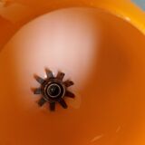 70s space age orange glass globe ball pendant light