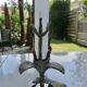 Floral bronze candlestick, Art Nouveau style, 1930s-1940s.