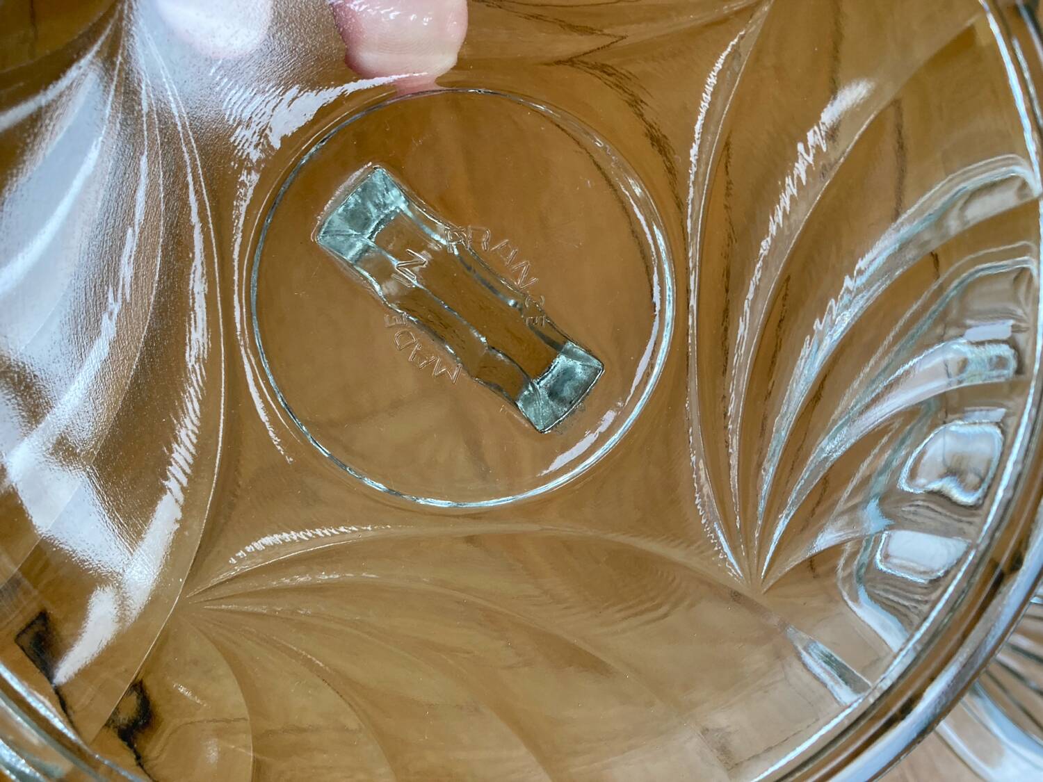 Art Deco molded glass sugar bowl