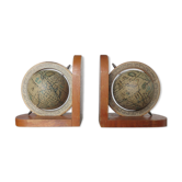Paire de serre livres " globe terrestre " années 70