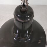 Industrial hanging lamp with enamelled steel shade