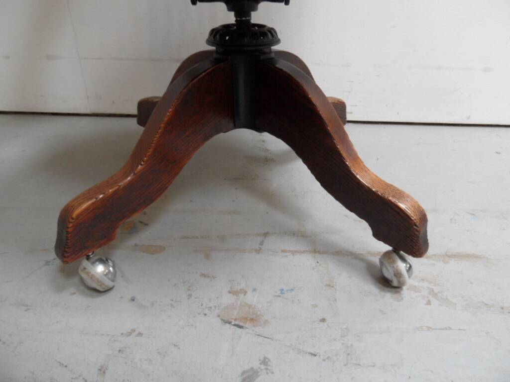 Antique oak office armchair