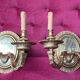Pair of Louis XVI style solid gilded bronze wall sconces.