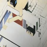 Poster after  axonometric perspective of the villa cook, 1926. 80 x 70 cm