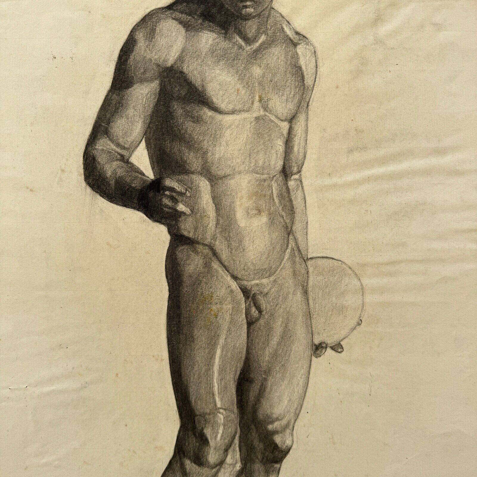 Academic Nude in Antique by Berger dit Lheureux Biloul Fine Arts 20th
