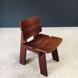 Constructivist Oak Dining Chairs, Belgium, 1960s, Set of 4