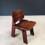 Constructivist Oak Dining Chairs, Belgium, 1960s, Set of 4