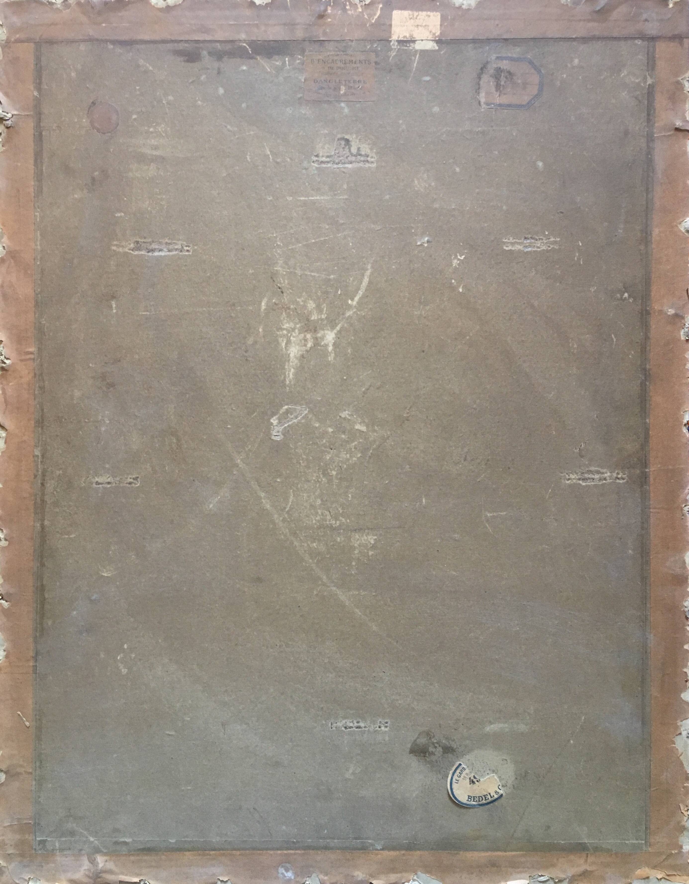 Table Aquarelle 1887: village entrance to "Damvillers" by Albert Julien