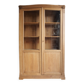Renovated antique oak display cabinet