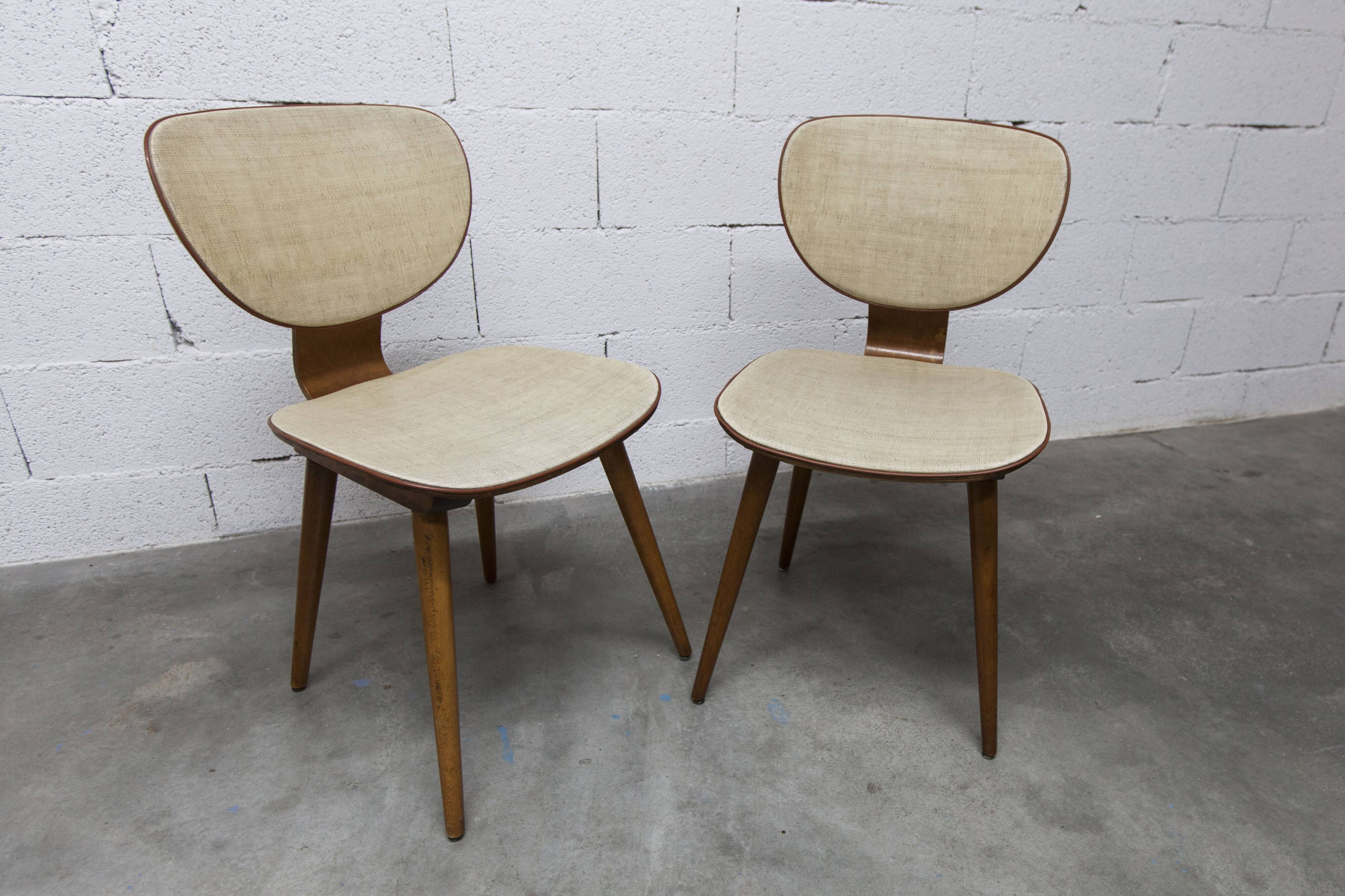 Pair of Baumann chairs No. 831 G1 "design Max Bill" 1960