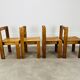 4 minimalist pine chairs Les Arcs, 1960s