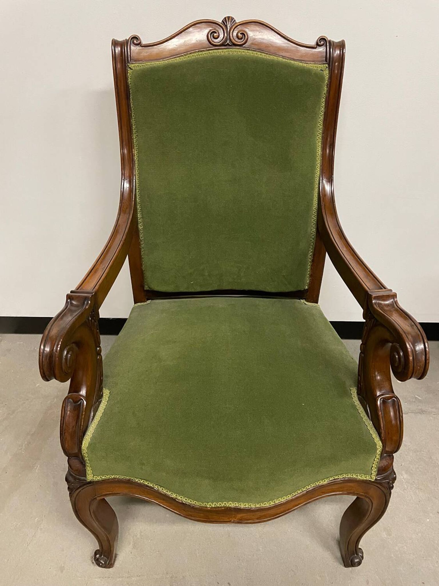 Fauteuil d’époque Napoléon III en acajou