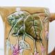 1900 earthenware pitcher with pink flowers