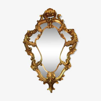 Louis XV-style gold-framed mirror 45x71cm