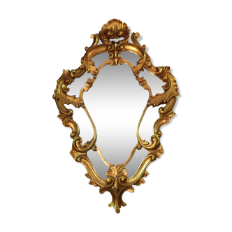 Louis XV-style gold-framed mirror 45x71cm