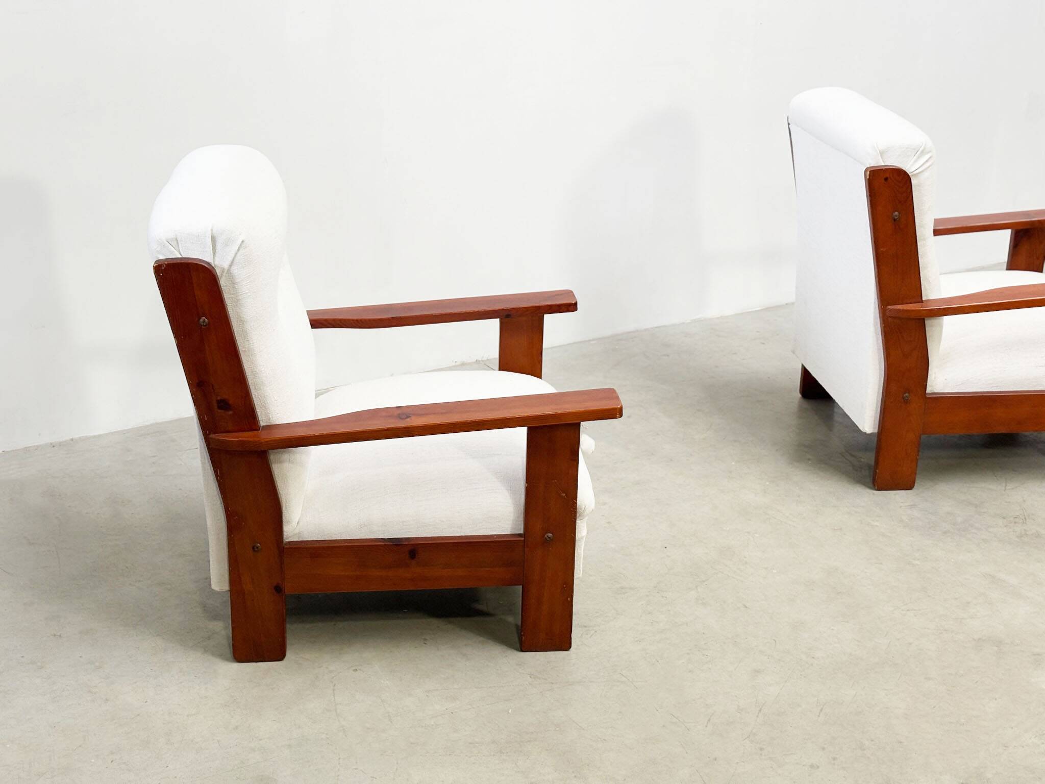 Ensemble de deux chaises longues brutalistes