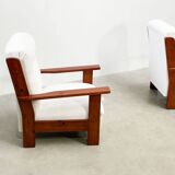 Ensemble de deux chaises longues brutalistes