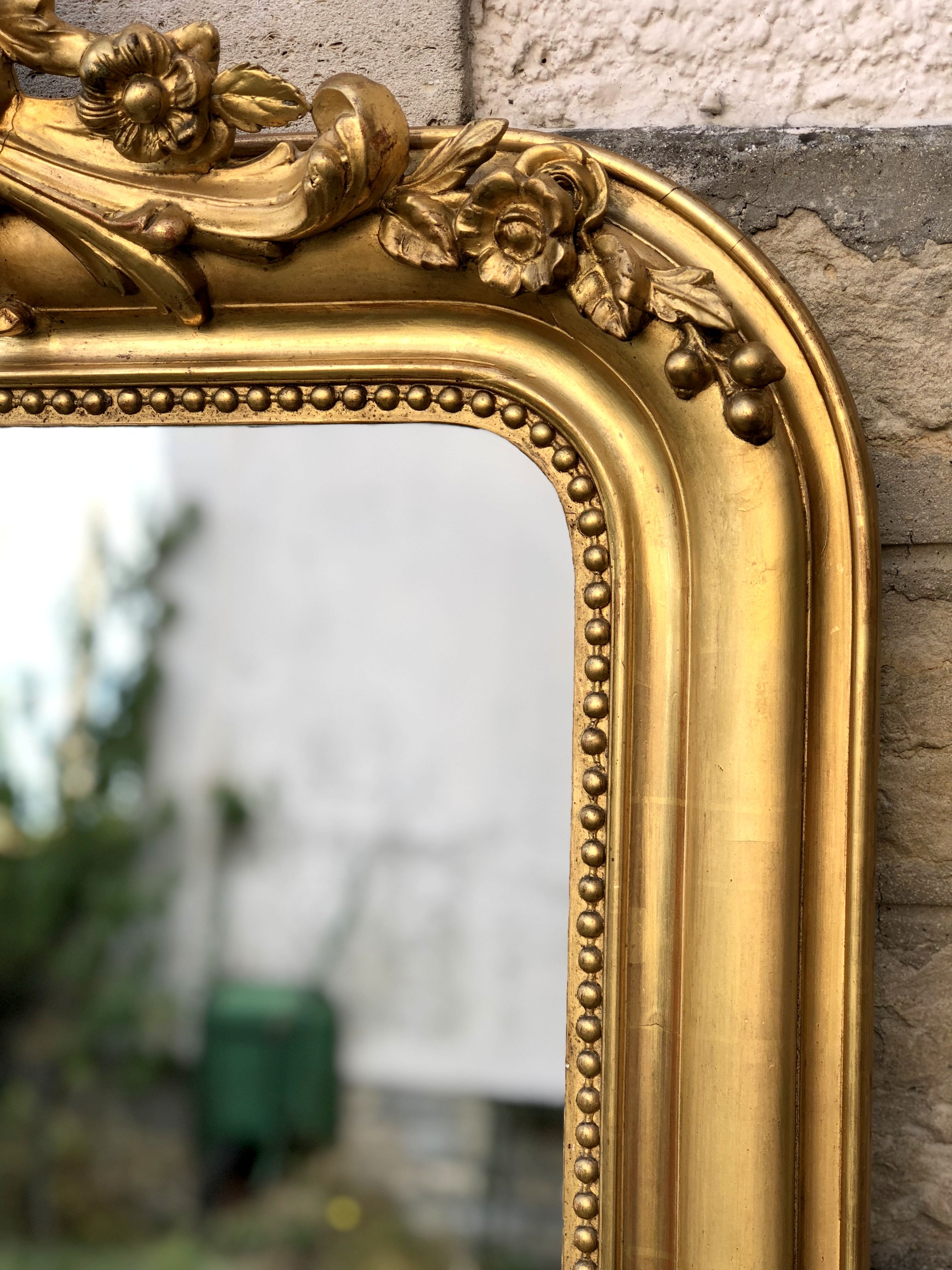 Mirror high 171 cm / 107 cm large mirror louis Philippe Golden has the sheet d gold