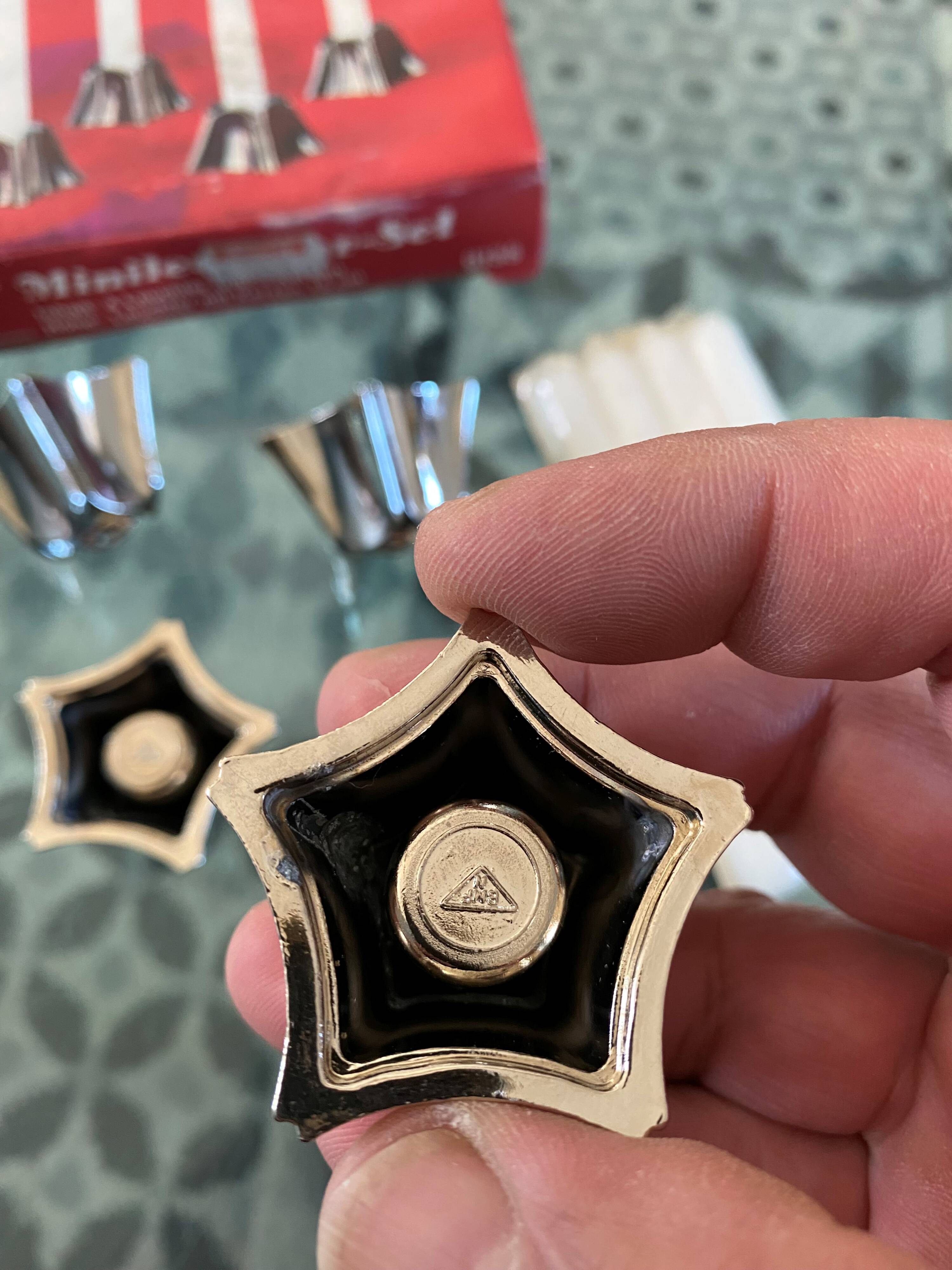 Set of 4 Minileuchter candlesticks BMF style Nagel vintage 1970