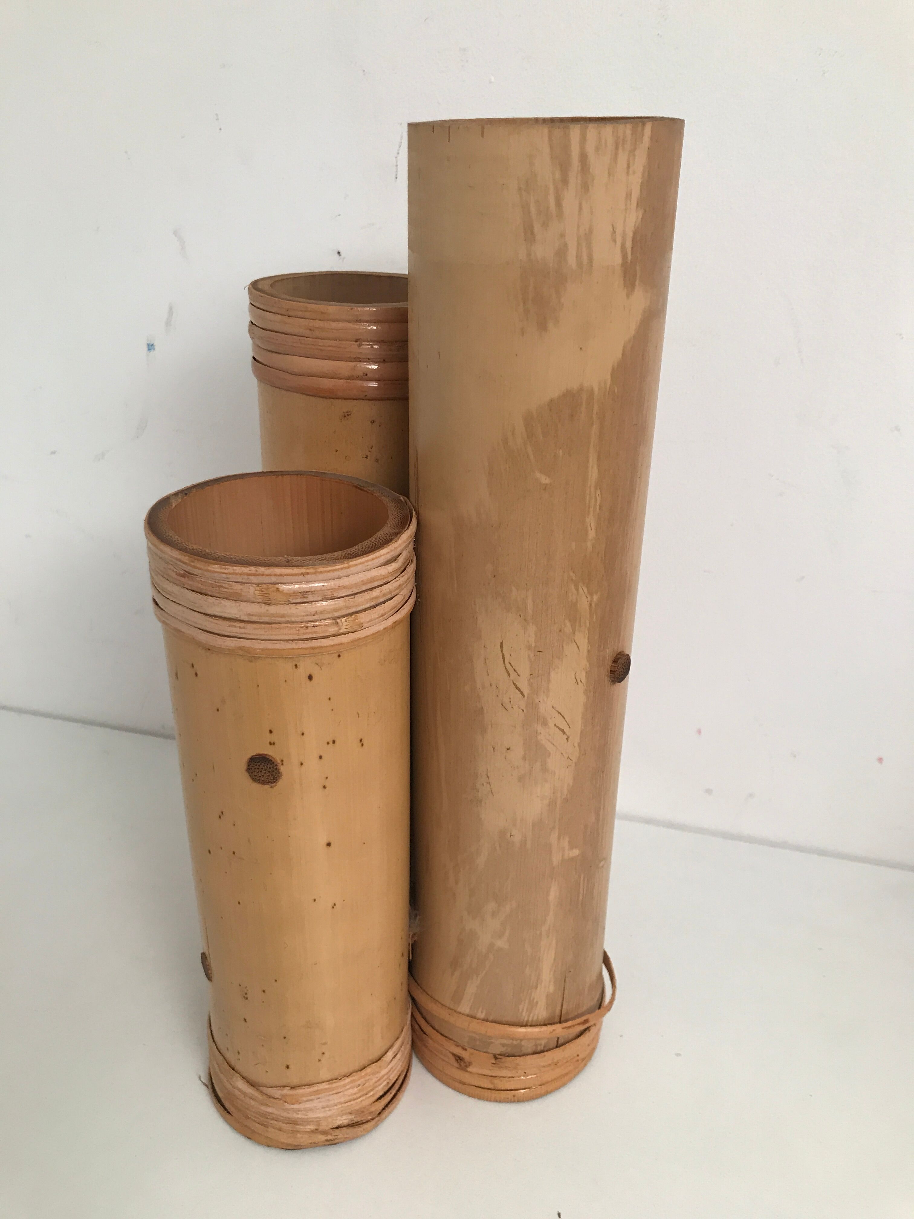 Lot of vintage natural bamboo vase