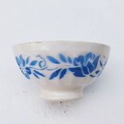 Vintage blue floral decor earthenware bowl